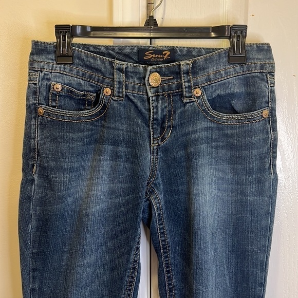 Seven7 Jeans Crop Ankle Jeans Capri Pants Medium Blue Wash Size 4 - Picture 4 of 14